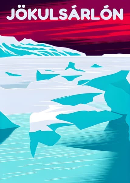 Jökulsárlón Iceland travel poster