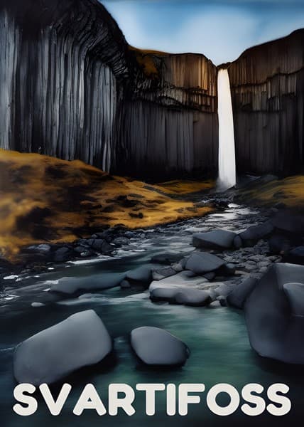 Svartifoss Iceland travel poster